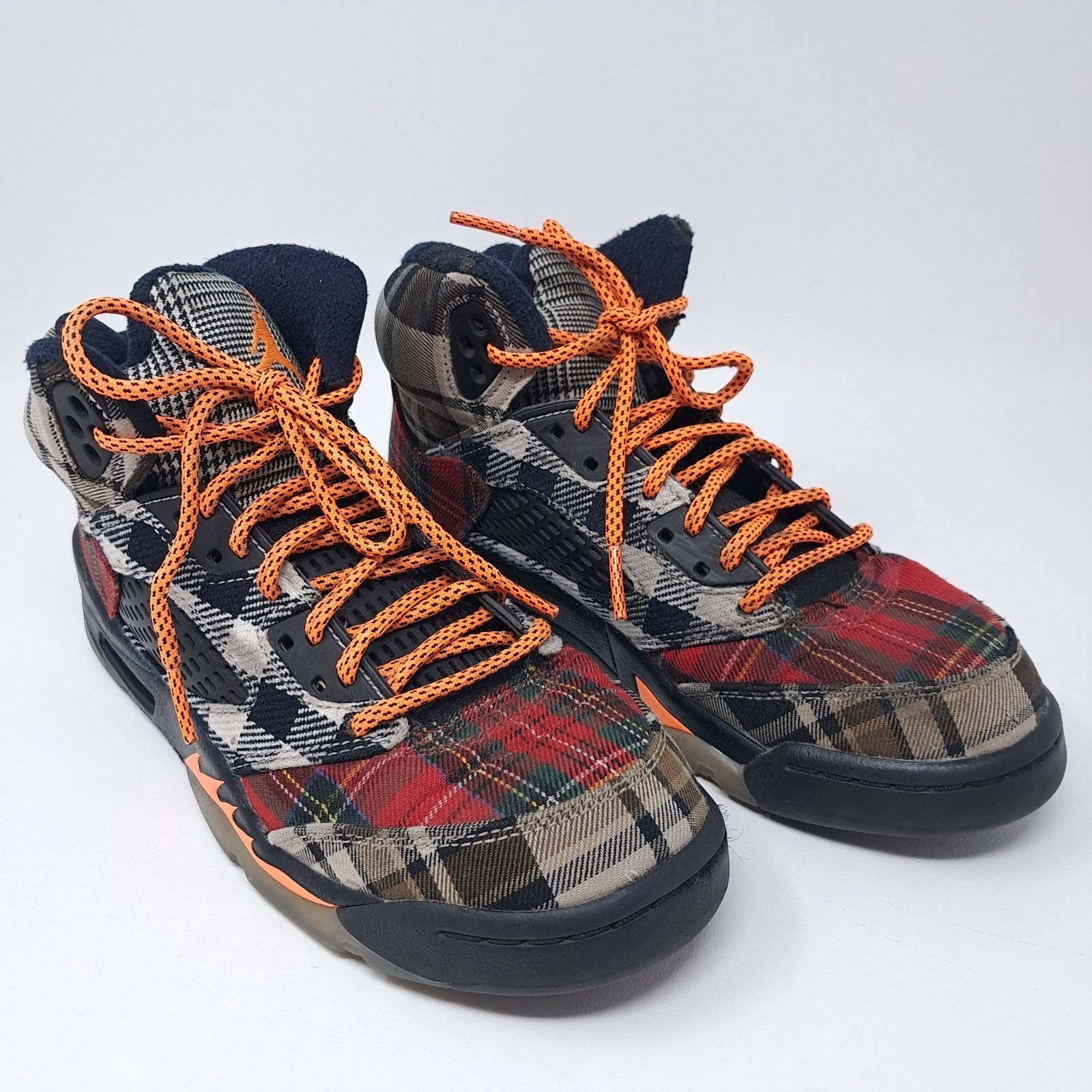 Nike Air Jordan 5 Retro Plaid Brown Red Orange Patchwork (Fd4814-008) Size 5y
